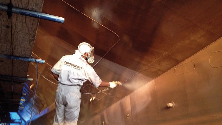 Coppercoat - Coppercoat Superyacht sprayed onto Sarha in UAE.