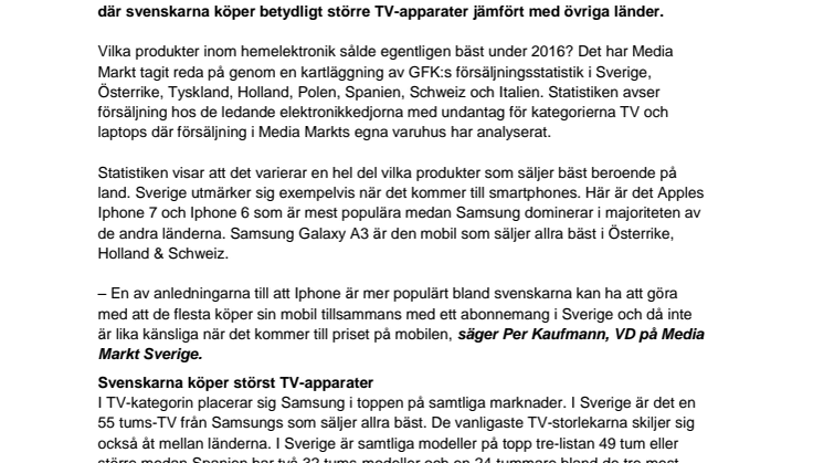 ​​​​​Europeisk statistik från Media Markt visar: Här är storsäljarna inom hemelektronik
