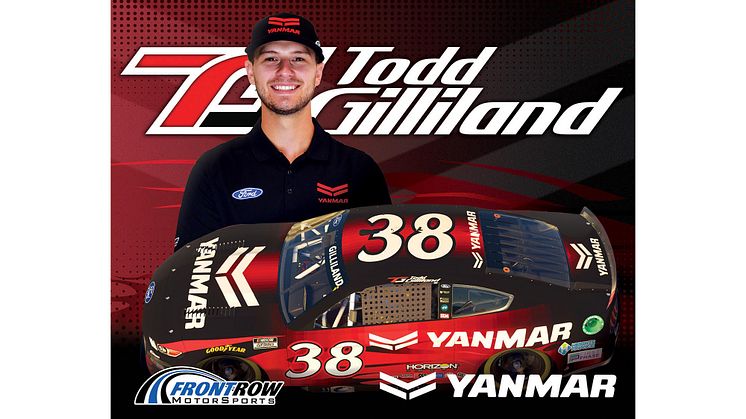 Yanmar is Primary Partner of the Todd Gilliland No.38 NASCAR Cup Series Ford Mustang.