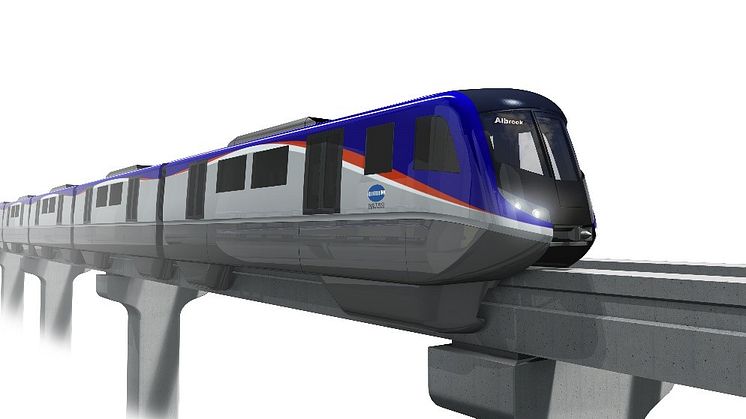 A rendering of Hitachi's monorail for Line 3 of Panama Metro.