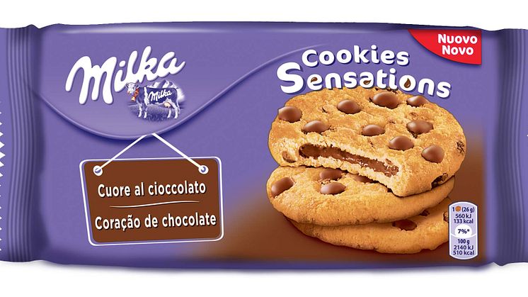 MILKA DI NUOVO IN TV CON UNA NOVITA’ NELLA GAMMA BISCOTTI: COOKIES SENSATIONS CUORE AL CIOCCOLATO