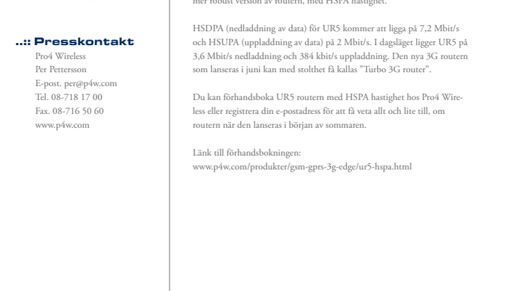 3G router med HSPA hastighet