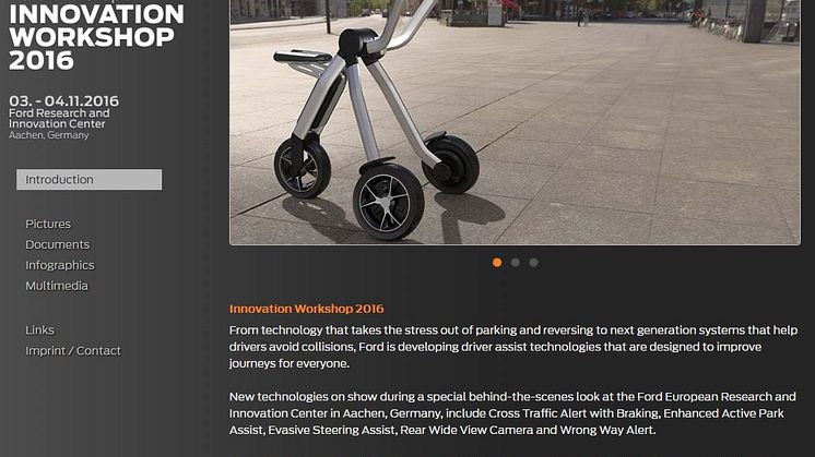 Ford innovation Workshop 2016 - online press kit