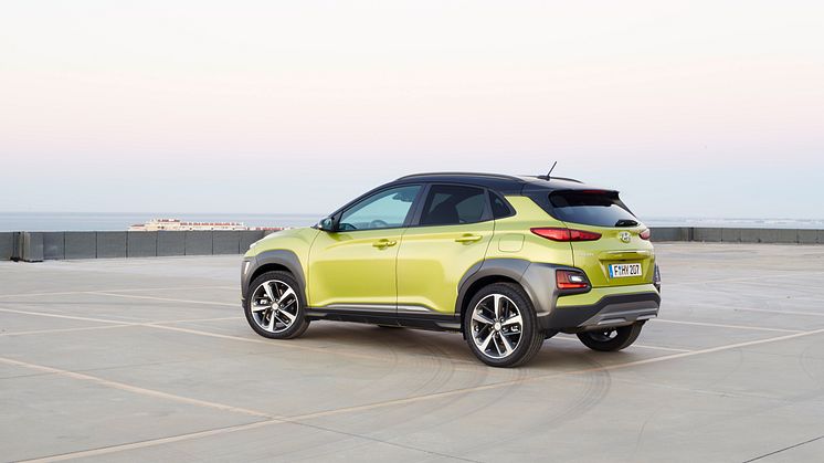 KONA fra Hyundai fikk full pott i Euro NCAP sin sikkerhetstest. Til sommeren kommr den som elbil.