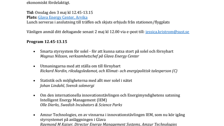 Inbjudan till pressträff - Nytt styrsystem för energistyrning/solel: Många fastighetsägare går miste om stor potential