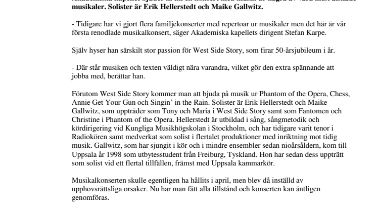 Musikalkonsert med Akademiska kapellet