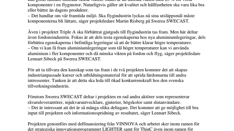 Bättre gjutgods ger lägre bränsleförbrukning