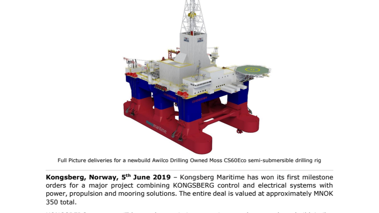 Keppel Offshore & Marine selects extended KONGSBERG Full Picture packages covering operational technology, mooring, power and propulsion systems