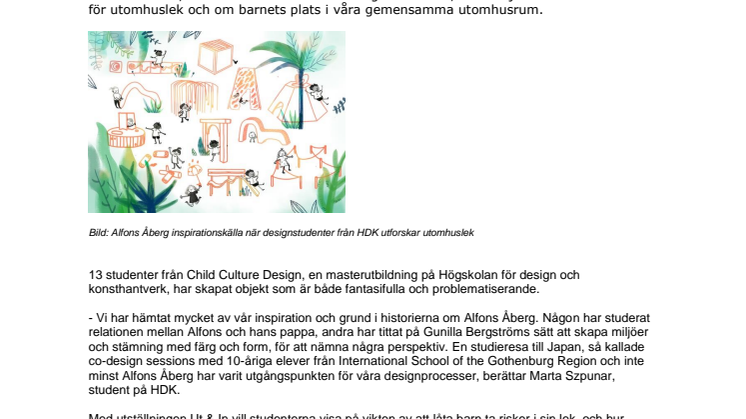 Alfons Åberg inspirationskälla när designstudenter från HDK utforskar utomhuslek