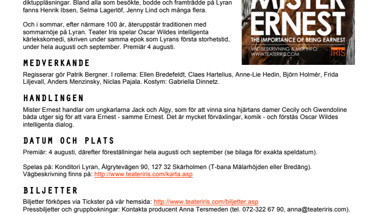 "Mister Ernest" på Villa Lyran - Klassiskt sommarnöje återuppstår efter 100 år