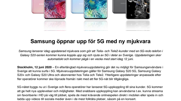 Samsung öppnar upp för 5G med ny mjukvara