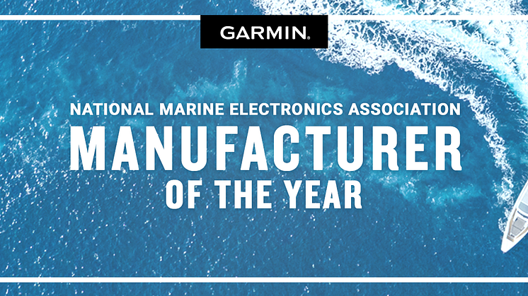 Prisregn över Garmin®  - utnämnd till årets tillverkare för tredje året i rad på NMEA-awards
