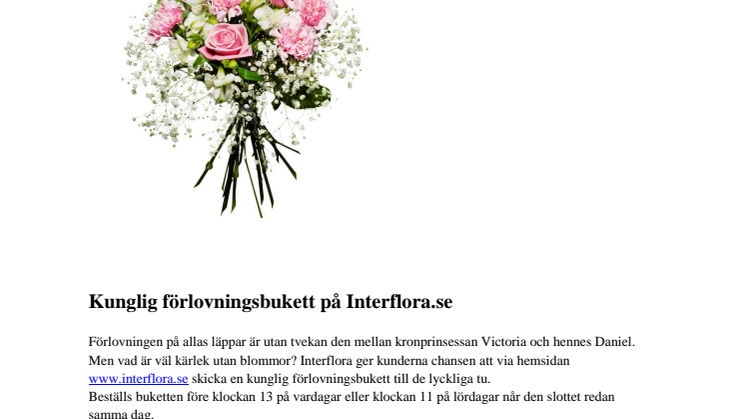 Kunglig förlovningsbukett på Interflora.se