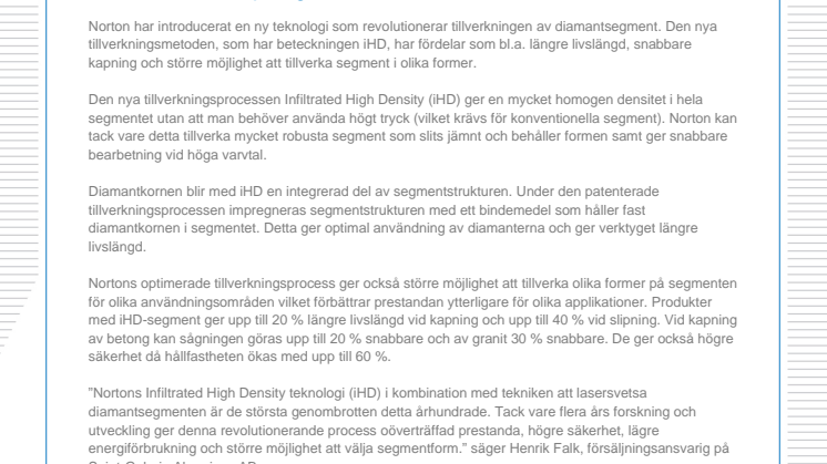 Ny tillverkningsmetod av diamantsegment ger längre livslängd och snabbare kapning