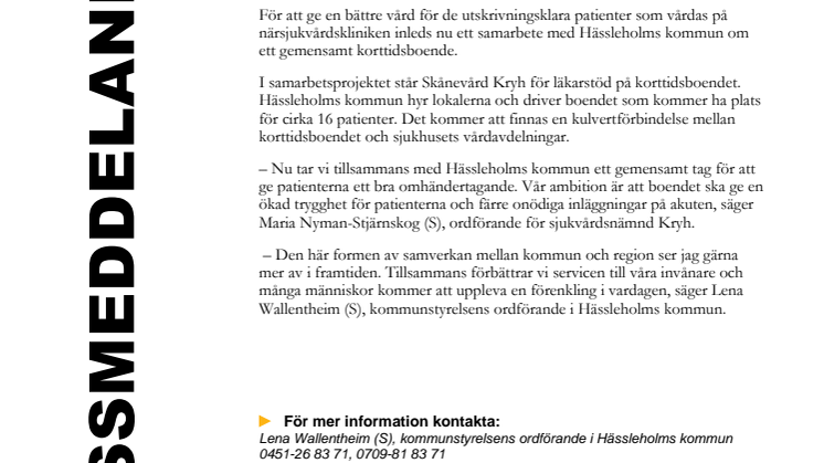 Nytt korttidsboende i Hässleholm
