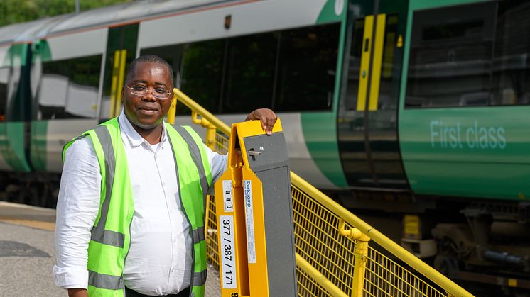 Ready to assist - a mobile assistance team member at Whyteleafe station