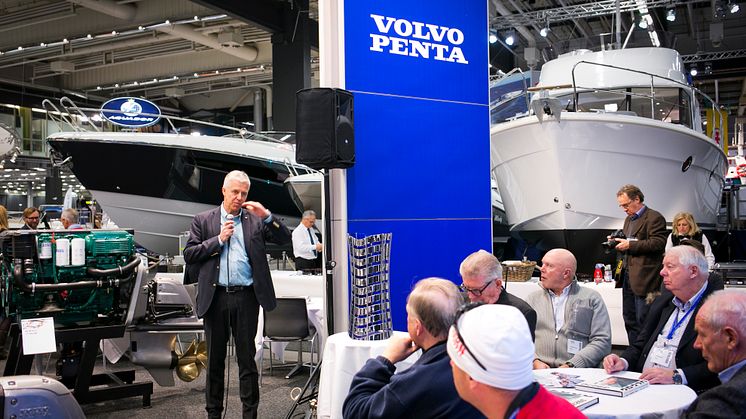 Båtmässan 2014 Pressträff i Volvo Pentas monter