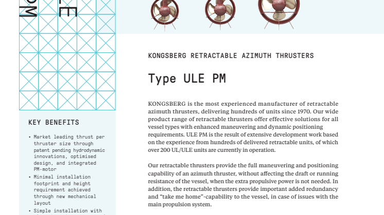 Kongsberg Maritime ULE PM Type Azimuth Retractable Thrusters - Technical Information.pdf