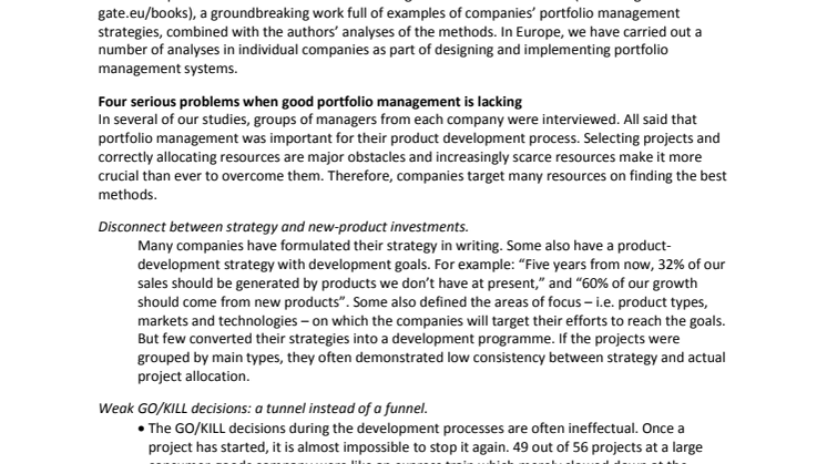 Portfolio Management in New-Product Development