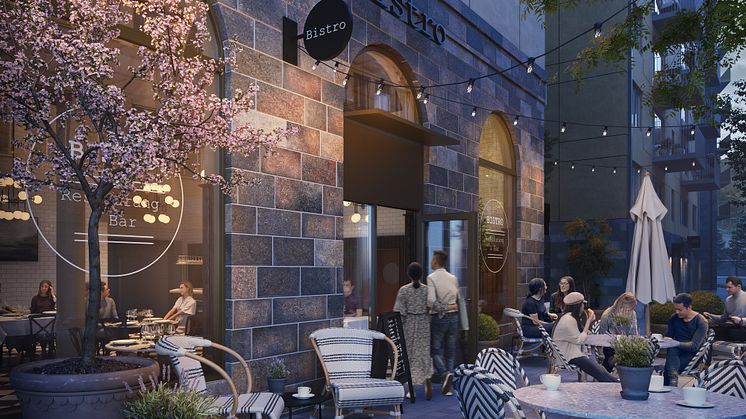 Kv. Kedjan exteriör rendering entrévåning
