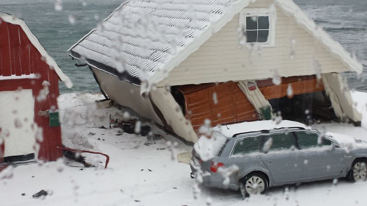 Sterke vindkast kan gjøre stor skade. Her fra en tidligere storm. 