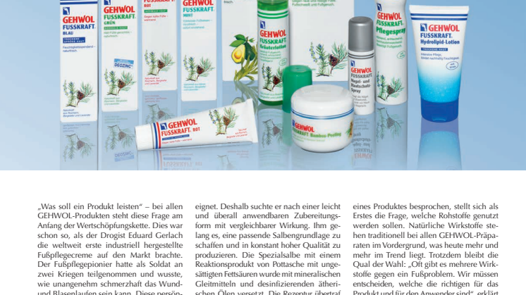 Kein Haar in der Suppe: Die Herstellung von GEHWOL-Produkten