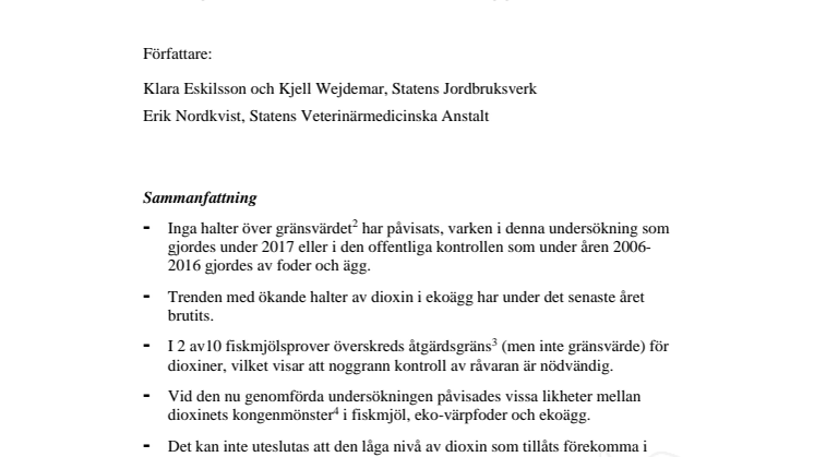 Jordbruksverkets och SVA:s gemensamma rapport