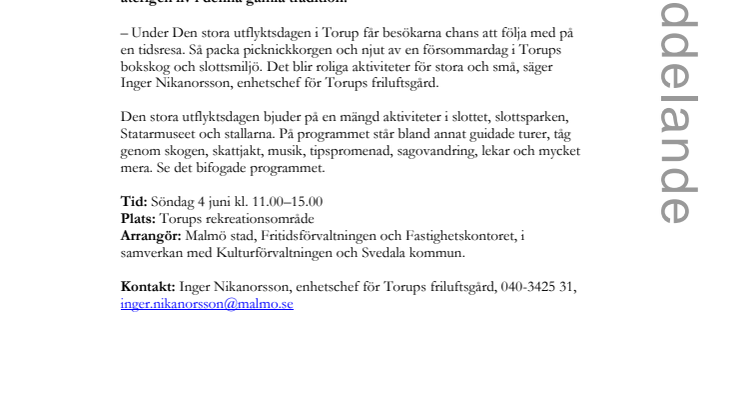 Historisk utflyktsdag för hela familjen i Torup 