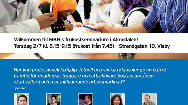Inbjudan till MKB:s frukostseminarium i Almedalen 2015