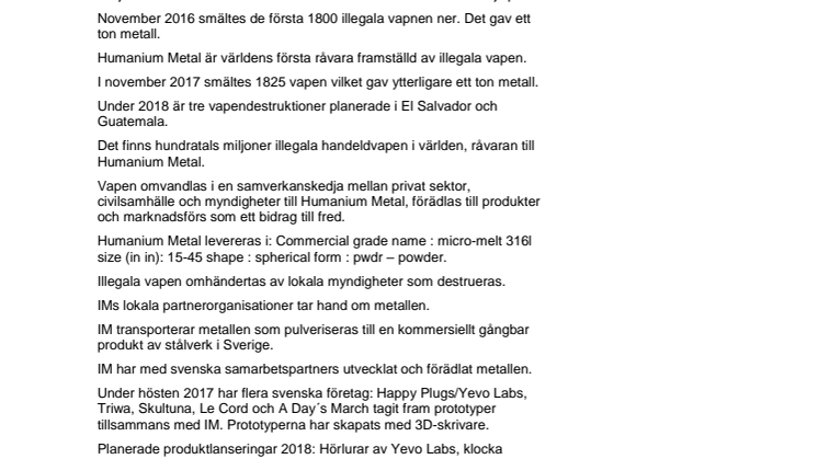 Fakta Humanium Metal