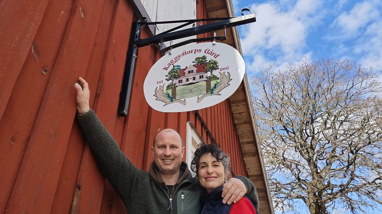 En fin gård med självplock är blåbärsgården Kaggestorp som Marcus och Judith Garnhed köpte i fjol.