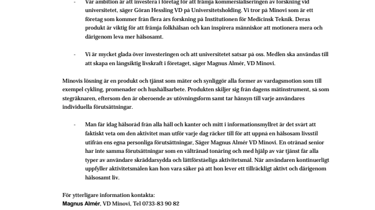 Universitetsholding i Linköping investerar i hälsa 