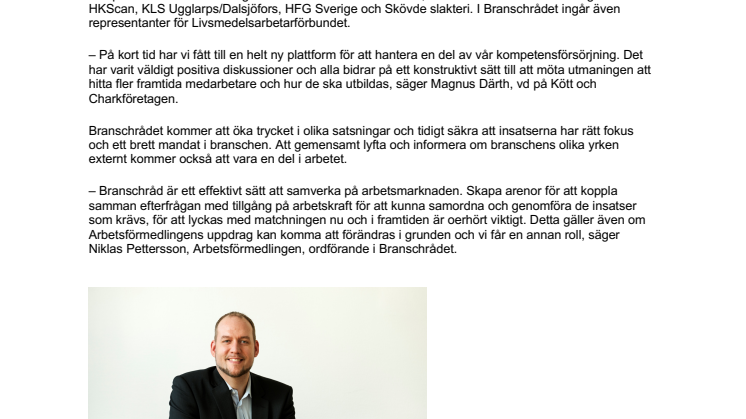 ​Nytt Branschråd för Kött och Chark bildat