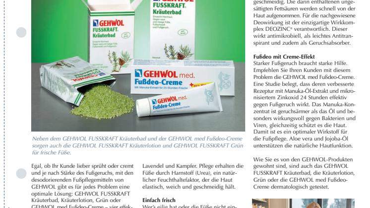 Rundum Frische-Schutz: Vier starke GEHWOL-Produkte gegen Fußgeruch