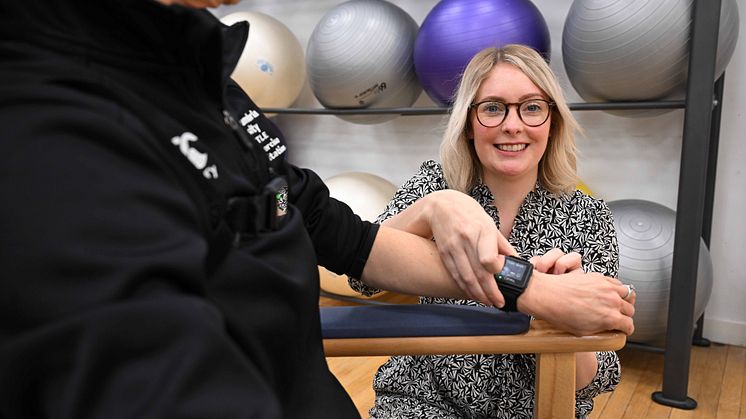 Dr Rosie Morris in the Physiotherapy Innovation Lab at Northumbria University.JPG