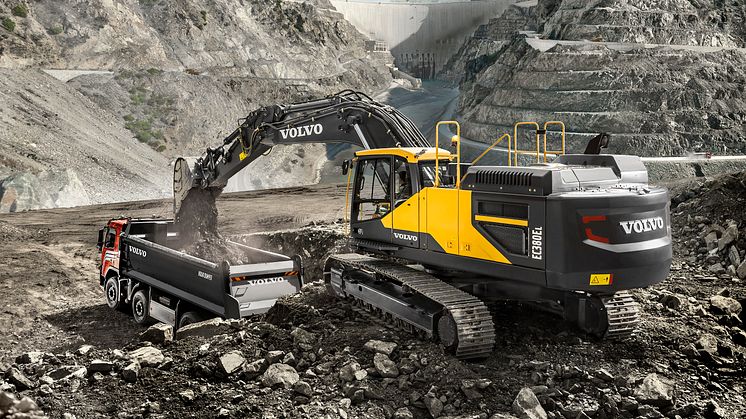 Volvo EC380E är ett riktigt kraftpaket under tuffa förhållanden
