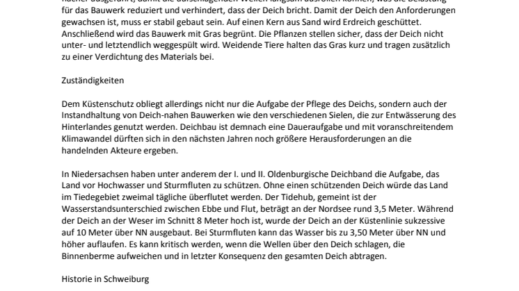 DOYMA-Referenz: Küstenschutz heißt Deichschutz - Sanierung des Schweiburger Siels 