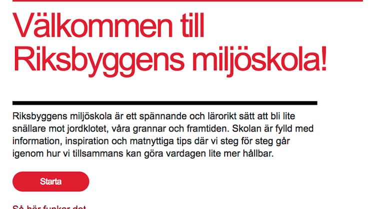 Riksbyggen lanserar ny Miljöskola på webben