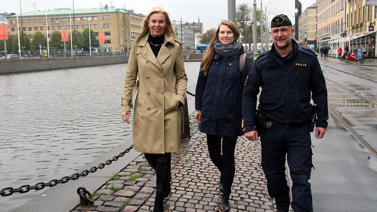 Lena Dalerup, Innerstaden Göteborg, Emma Löwendahl, SDF Centrum och Ola Skogsberg, Polisen. Foto: Elin Asplind.