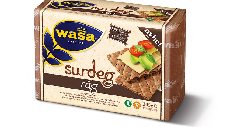 Nyhet från Wasa: Surdeg Råg – för dig som inte kan få nog av surdeg.