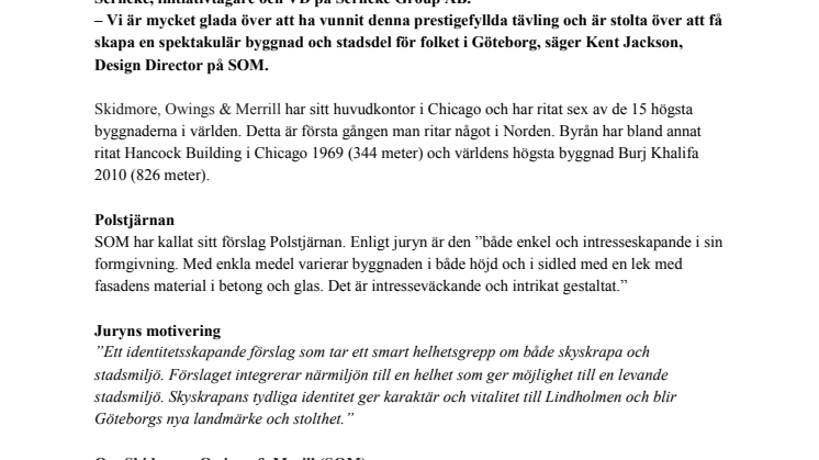 Skidmore, Owings & Merrill ritar Nordens högsta hus
