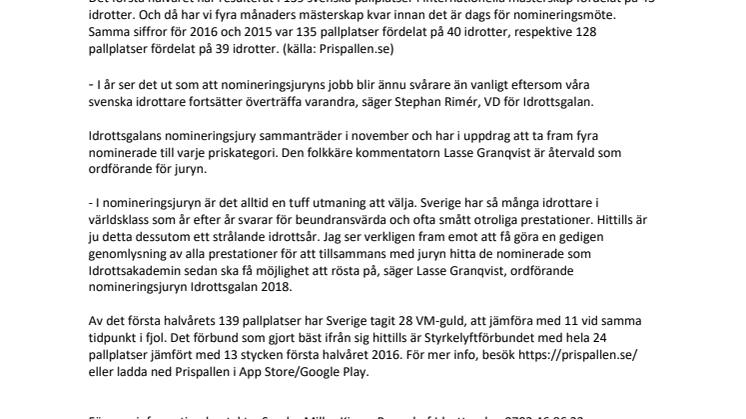 Rekordår ger tufft jobb för Idrottsgalan