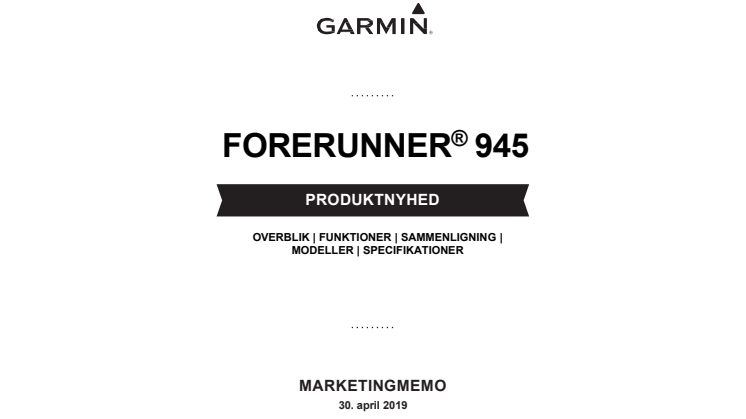 Produkt memo Forerunner 945