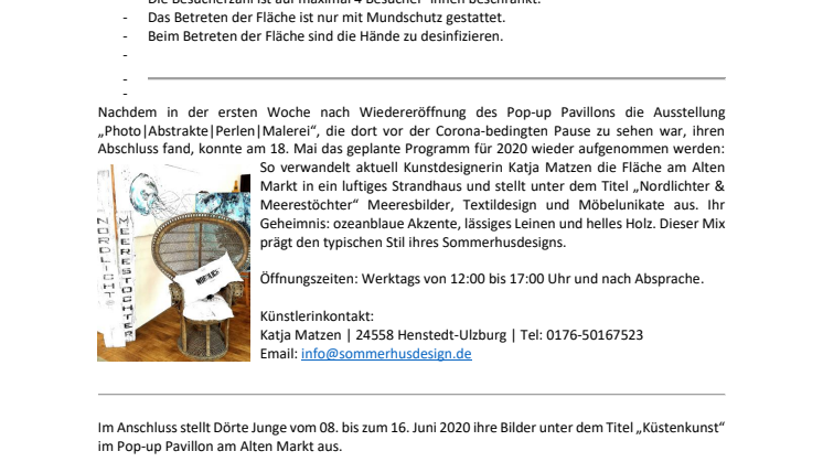 Pop-up Pavillon in Kieler Altstadt wieder geöffnet - maritime Kunstvielfalt