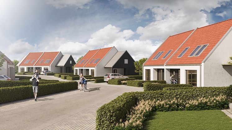 Bo naturskönt, lugnt och tryggt i Härslöv Hills, pris från ﻿2 395 000 kr﻿.