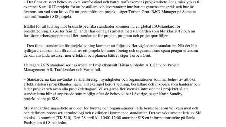 Enklare att välja projektmetod med ny standard