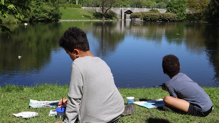 Tegneverksted for barn i Vigelandsparken
