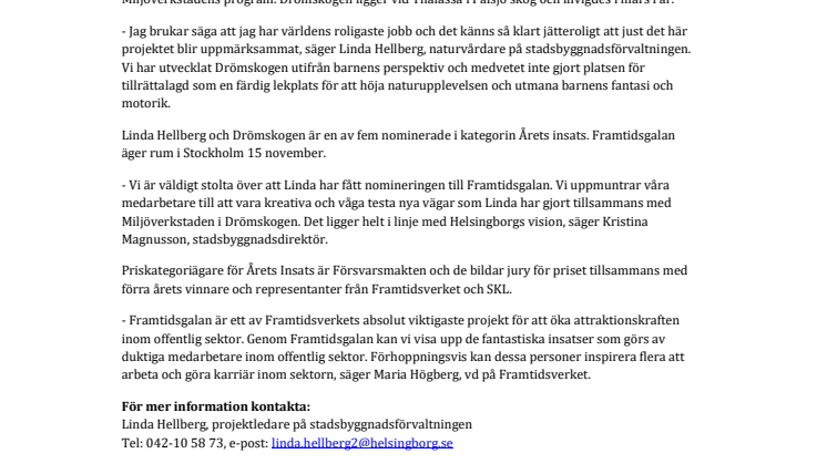 Drömskogen nominerad som Årets insats
