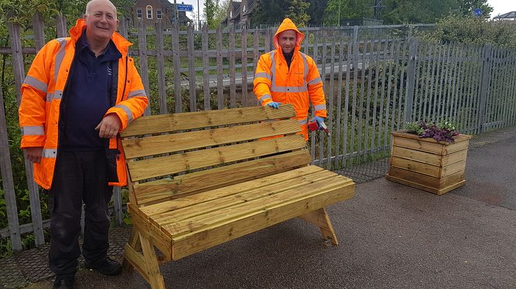 St Albans Garden Day - A seat for passengers: Paul Harknett and Pawel Ceglewski 