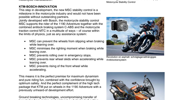 NEW 1190 ADVENTURE: THE WORLD'S SAFEST MOTORCYCLE
